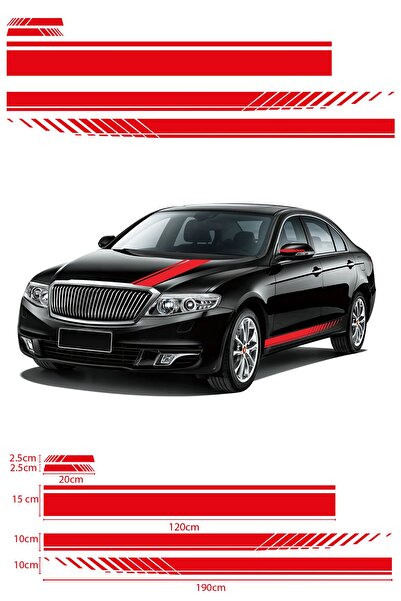 Dijitonline Marşpiyel, Stripe Hood, Side Mirror Auto Sticker - Car Sticker 19...