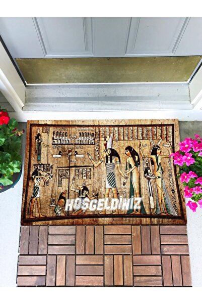 Buket Home Antik Mısır Kapı Önü Paspası Dekoratif Kapı Paspası Dış Mekan Paspas Ev Içi Paspası