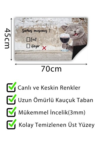 Buket Home Sarhoş Musun Kapı Önü Paspası Dekoratif Kapı Paspası Dış Mekan Paspas Ev Içi Paspası