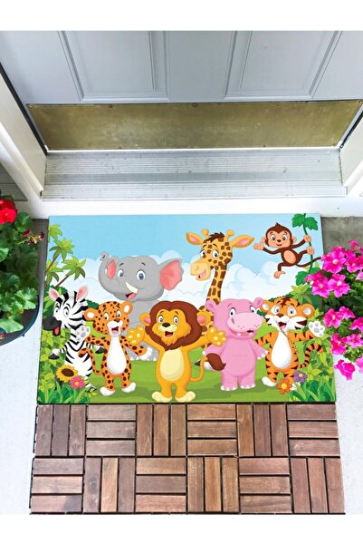 Buket Home سجادة باب أمامية على شكل حيوانات لطيفة، سجادة باب مزخرفة، سجادة باب خارجية، سجادة داخلية