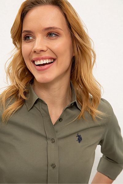 U.S. Polo Assn. Cămașă verde pentru femei