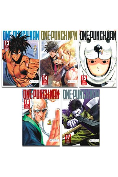 AKILÇELEN YAYINEVİ One Punch Man - Tek Yumruk -5 Kitap Türkçe Manga Seti (13-...
