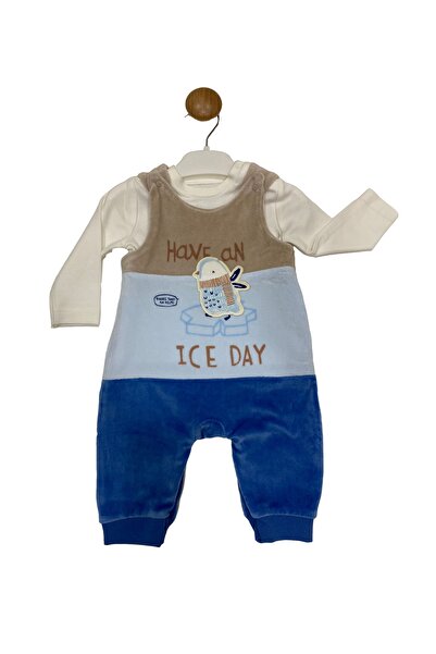 Tongs Baby Velvet Blue Color Natural Penguin Unisex Badili Salopet