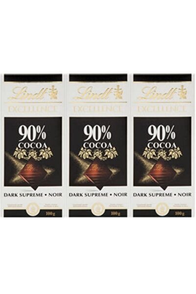 Lindt Excellence Bitter Tablet Çikolata Dark %90 Cocoa Kakao Çikolata 100 gr X 3