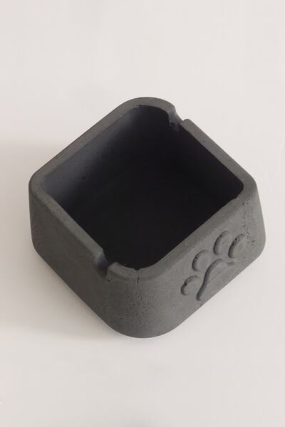 Ghogol Home Patili Concrete Ash Tray - Black