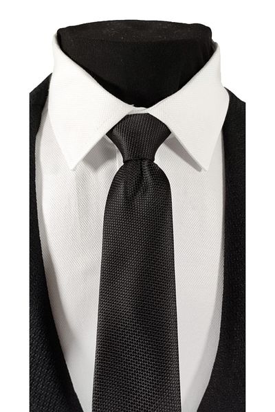 BLC Basic Line Co. Black Color Dobby Tie Handkerchief Set