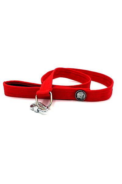 Tasma Market Dog Walking Leash Red Color Metal Print Embroidered