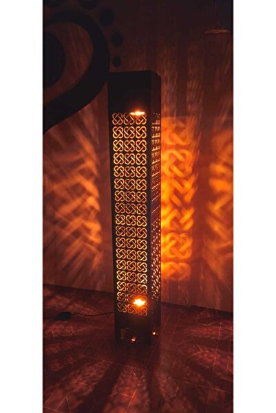 öyküdekor Ahşap Ev Dekorasyonu Gece Aydınlatması Gece Lambası Led Işıklı Lambader 100cm (gk104)