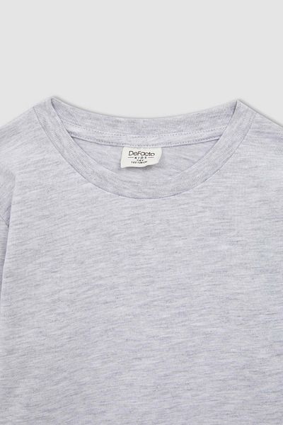 DeFacto Boys Back to School Regular Fit Basic Crew Neck Long Sleeve Combed Cotton T-Shirt