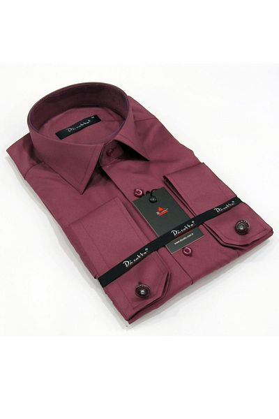 Dicotto Ανδρικό πουκάμισο με μανικετόκουμπα από Micro Fabric Plum Classic Cut - 190-23