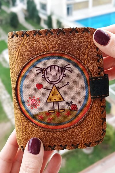 Fildişi Aksesuar Mustard Colored Vegan Leather Women's Wallet - Handmade, Girl Visual