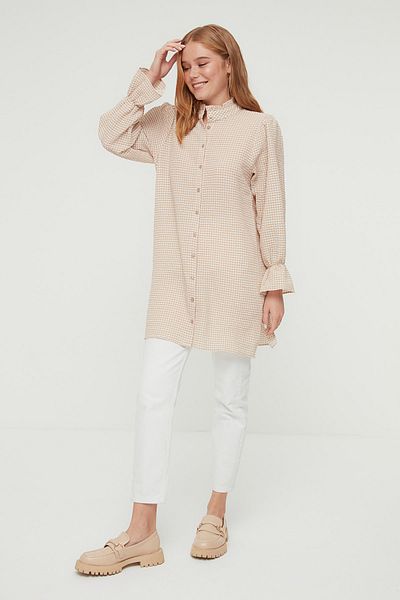 Trendyol Modest Hemde - Beige - Regular Fit