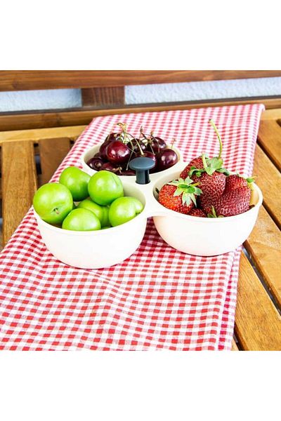 Decobella 3-Burner Snack Bowl - Dark Gray