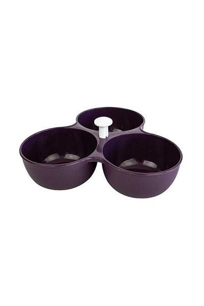 Decobella 3-Burner Snack Bowl - Dark Gray