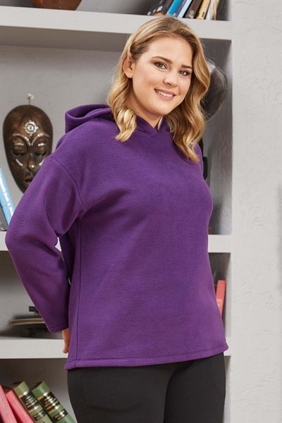 Seamoda Glugă din țesătură polară Sweat-violet