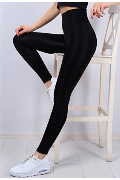 Momslab Ženske crne plišane termo tajice