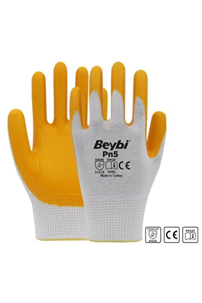 Webinay Home 3 Çift Beybi Pn5 Sarı Nitril Eldiven Inşaat Eldiveni Iş Eldiveni