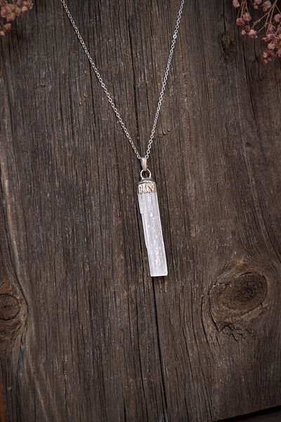Dünya Doğal Taş Selenite Rod Natural Stone Pendant