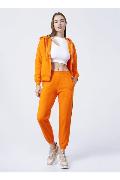 ECKO UNLTD Γυναικείο παντελόνι Ecko Unlimited Aisha Normal Waist Regular Fit Πορτοκαλί
