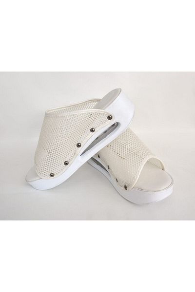 Nur Ortopedi Unisex Ecru Color Mesh Open Model Airmax Slippers