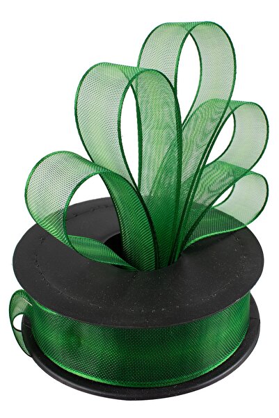 Kına Atölyesi شريط زخرفي شيفون أخضر 20 متر 2.5 سم