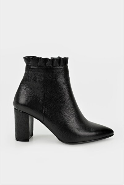 TUNAELLİ Kadın Siyah Hakiki Deri 35-41 Numara Bot & Bootie