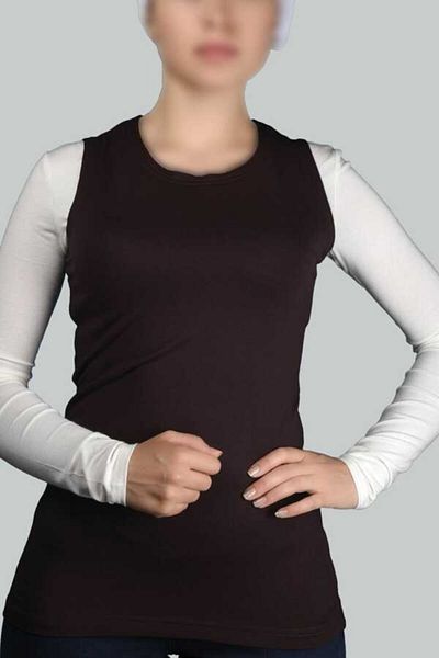 Altobeh Γυναικείο κορμάκι Zero Sleeve Crew Neck Lycra Combed Cotton - Σκούρο Καφέ