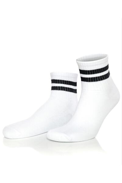 nefesdoğa butik Λευκό Χρώμα Μαύρο Ριγέ Ανδρικές κάλτσες τένις