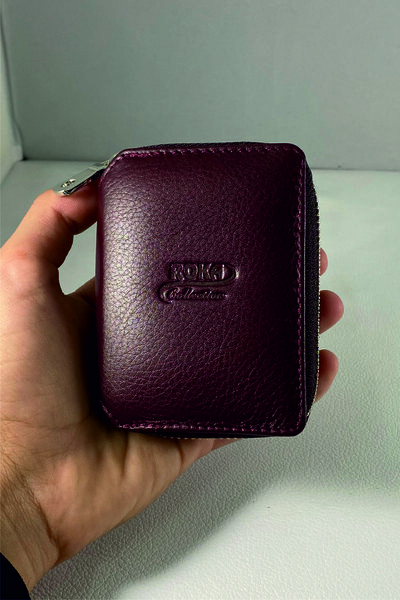 ROKA COLLECTİON 4043 Hakiki Deri Fermuarlı Akordiyon Kartlık