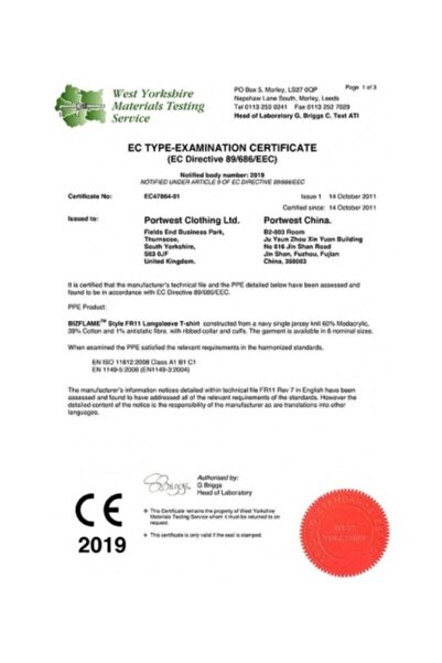 PORTWEST Flame Retardant Antistatic T-Shirt Long Sleeve