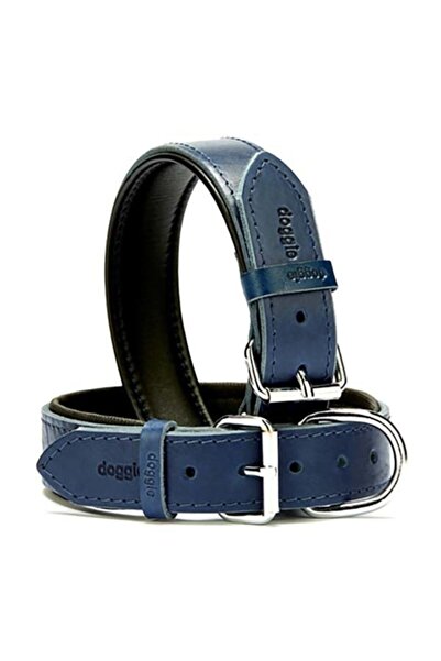 Doggie Yumuşak Firstclass Deri Boyun Tasma Royalblue 3,5x52-60 Cm