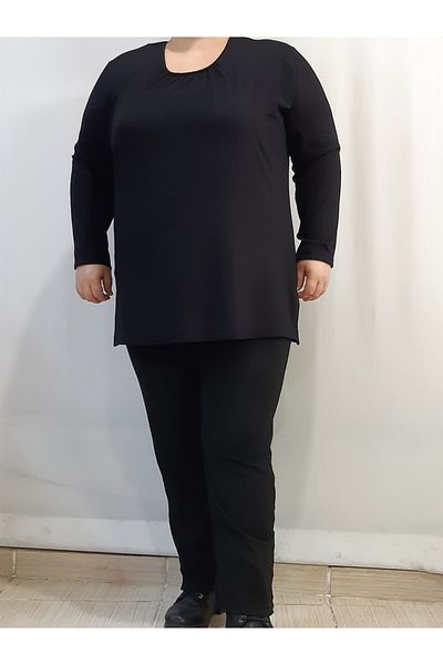 Mertcan Butik Black Combed Cotton Viscose Pajama Set