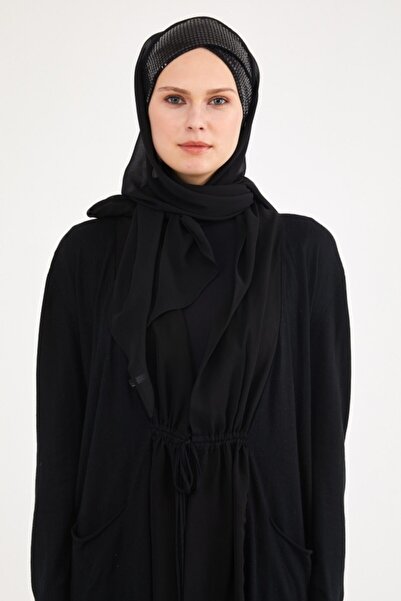 Differenza Triangle Chiffon Scarf - Black Black