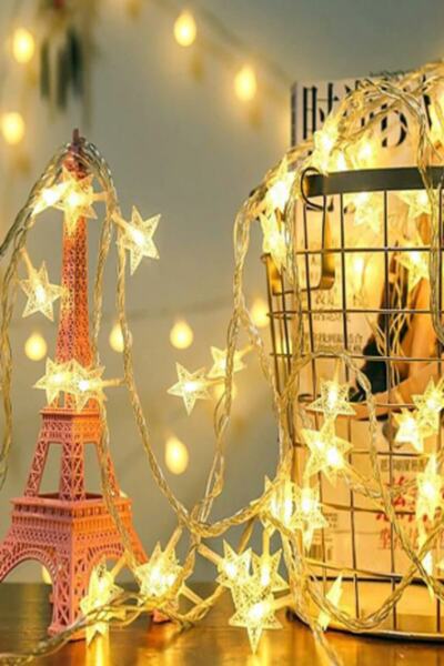 Modaba 5 Metre Yıldız Led Işık 28 Yıldızlı Fişli Dekoratif Yılbaşı Süs Ip Led Işık