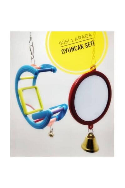 Ozzy Muhabbet Kuşu Oyuncak Seti (zilli Ayna, Aynalı Gondol Salıncak )