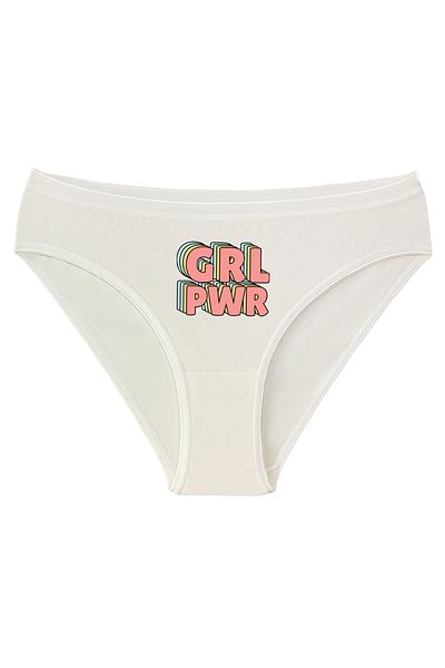 Kio Tasarım Girl Power Chiloți Pre-imprimați Femei Bumbac Ecru Kilot Frost Valentine-prieten-cadou de ziua de naștere