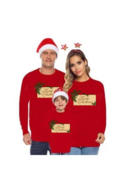 HediyeMania Σετ οικογενειακών μπλουζών Πρωτοχρονιάς 3 τεμαχίων Οικογενειακό μ...