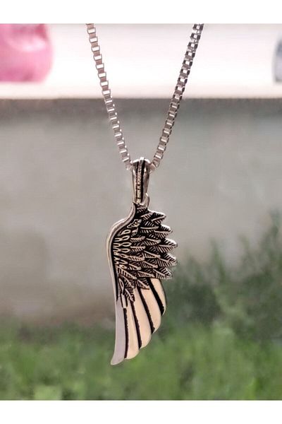 The Collection Eagle Wing Silver Men's Necklace