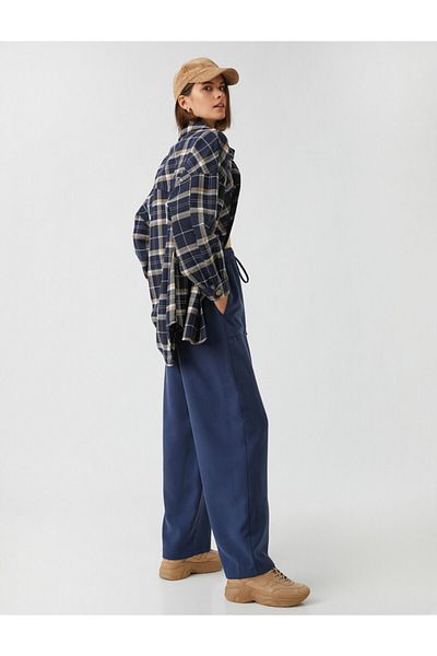 Koton Wide Leg Trousers with Waist Tie
