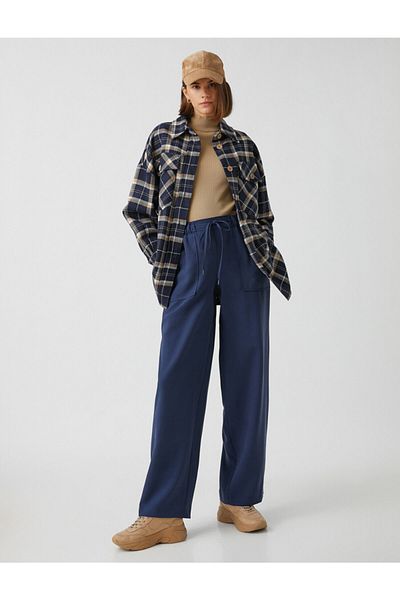 Koton Wide Leg Trousers with Waist Tie