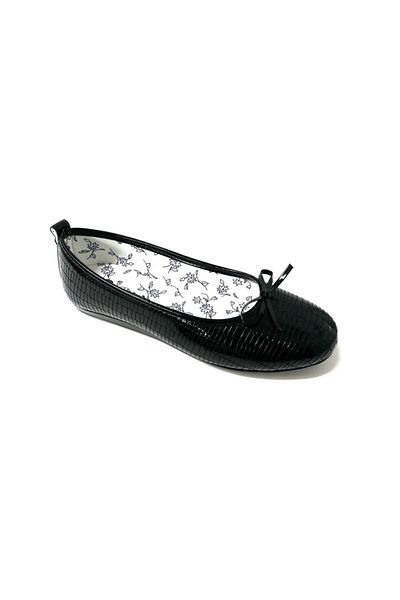 Ayakkabı Ülkesi Balerini de damă din piele lacuită neagră - pantofi eleganti de zi cu zi pentru nuntă