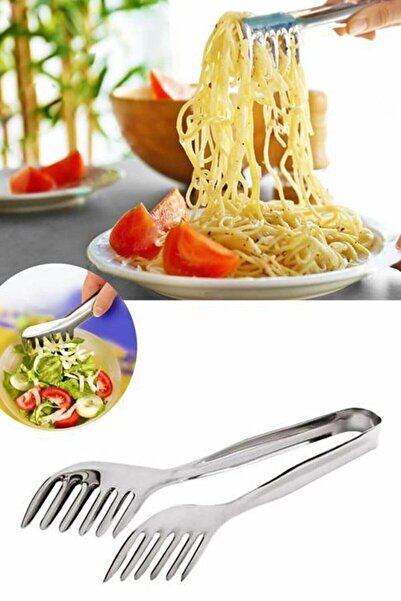 Trouvaille Stainless Steel Pasta Tongs - Salad Tongs