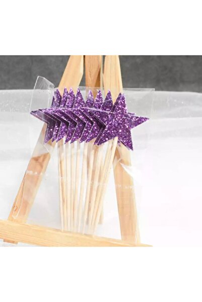 grupbinbir مجموعة من 10 أعواد أسنان لامعة باللون الأرجواني من إيفا