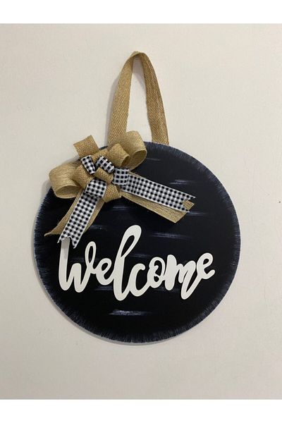HOBİ55 Welcome Door Στολίδι Ξύλινο Kp-58