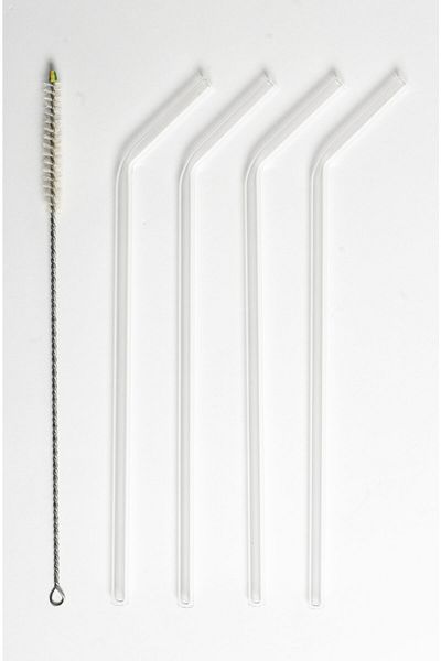 Organic Brit Transparent Glass Straw 4 Pack