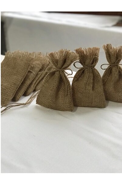 Genel Markalar Hasır Jüt Kese 10 X 15 Cm Ebatlarında 3 Adet Boş Çuval Kumaşından Kese Ipli, Hediyelik, Kına, Düğün