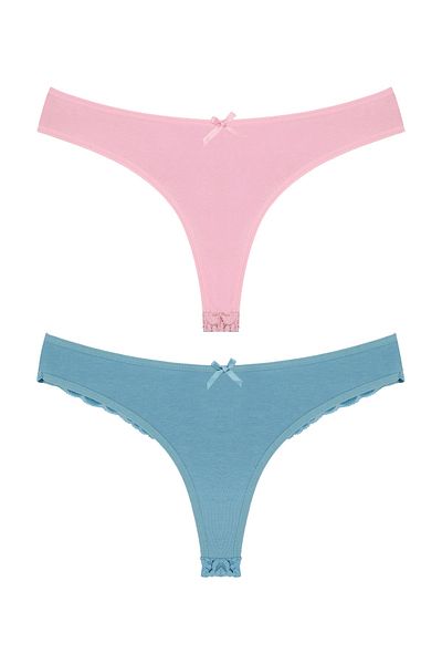 Zena Cotton Lace String Women's Panties - Set of 2