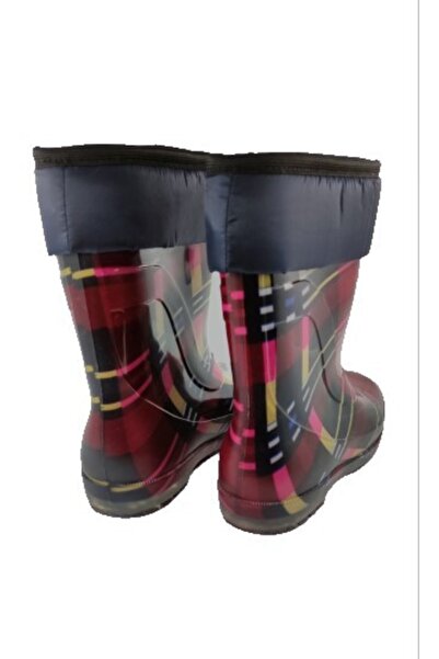fafatara Жіночі рожеві вовняні черевики в клітинку для саду, дощу та снігу