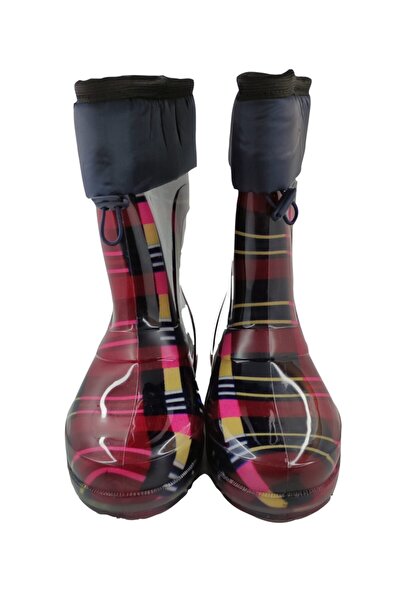 fafatara Жіночі рожеві вовняні черевики в клітинку для саду, дощу та снігу