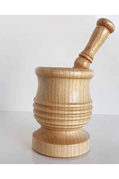 Ahşapdeluxe Çizgi Desenli Büyük Boy Ahşap Havan (DİBEK)